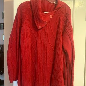 Croft & Barrow Red Cowl Neck Sweater